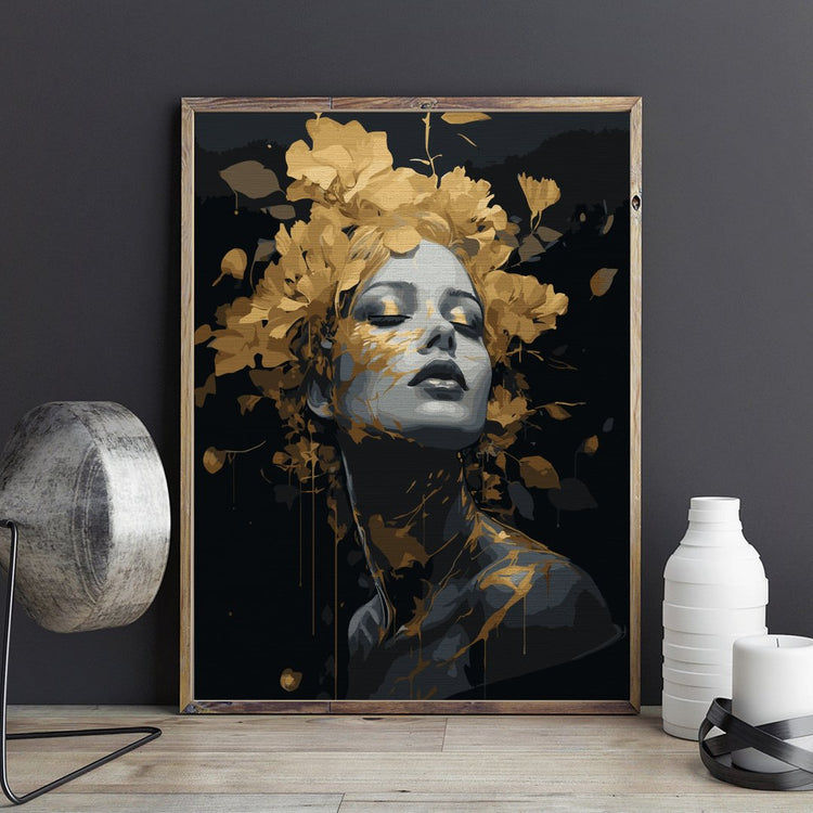 Fata de aur (Golden Girl) - Pictură pe numere - Pictorul Fericit