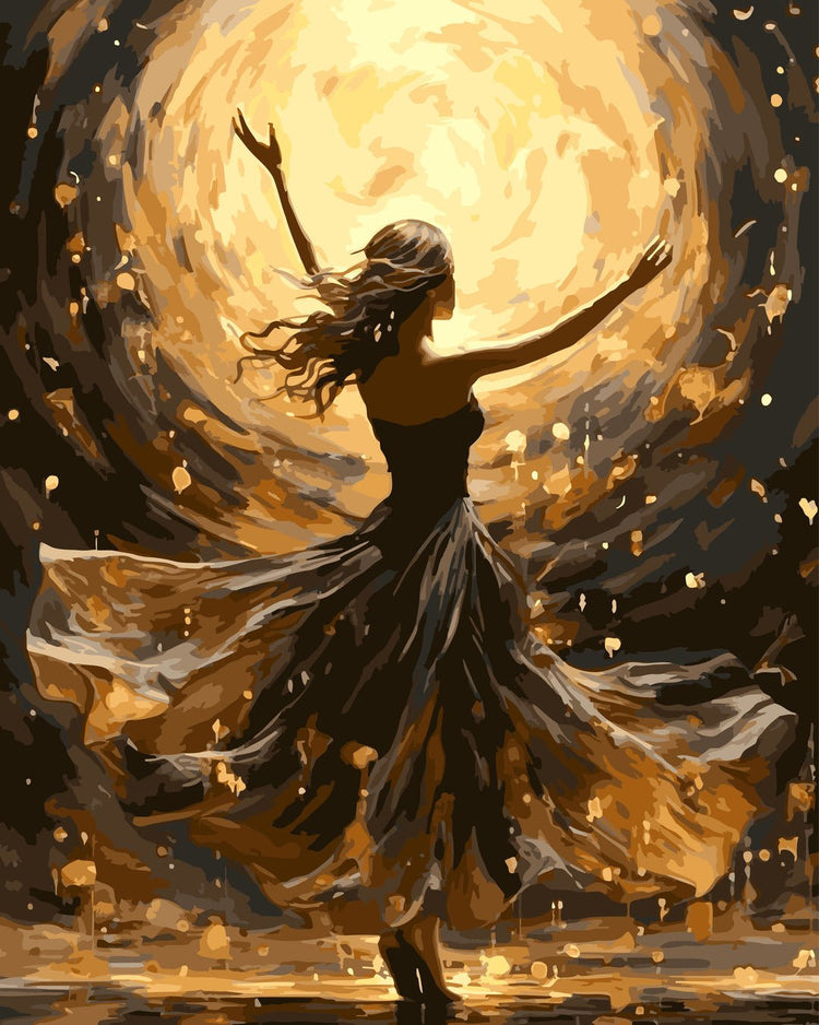 Fata în flăcări (Girl on fire) - Pictură pe numere - Pictorul Fericit