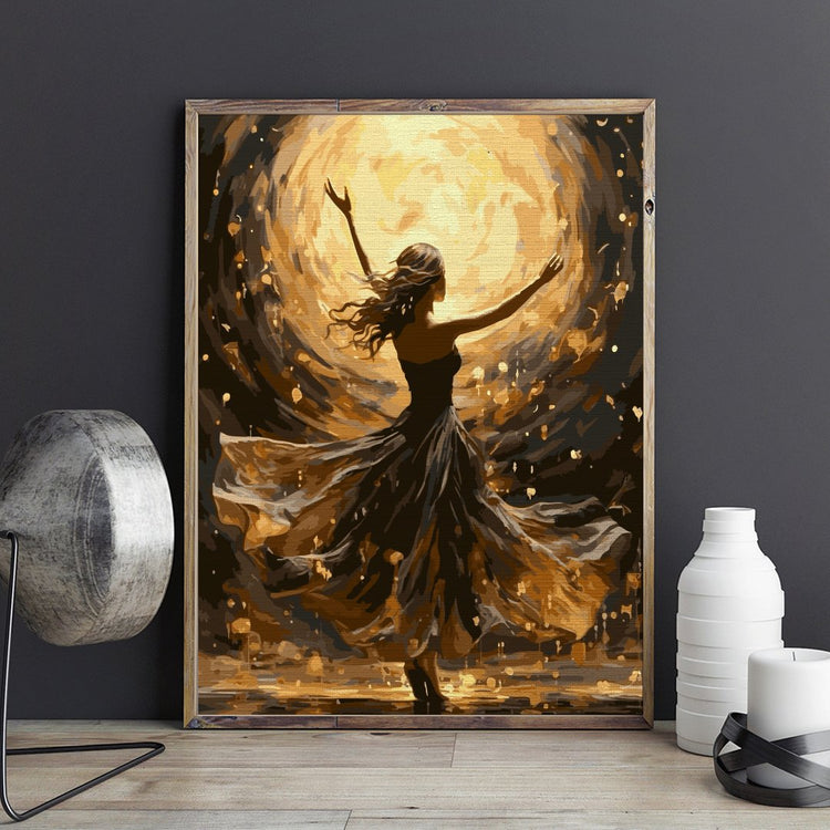 Fata în flăcări (Girl on fire) - Pictură pe numere - Pictorul Fericit