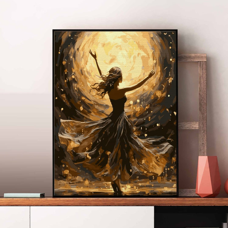 Fata în flăcări (Girl on fire) - Pictură pe numere - Pictorul Fericit