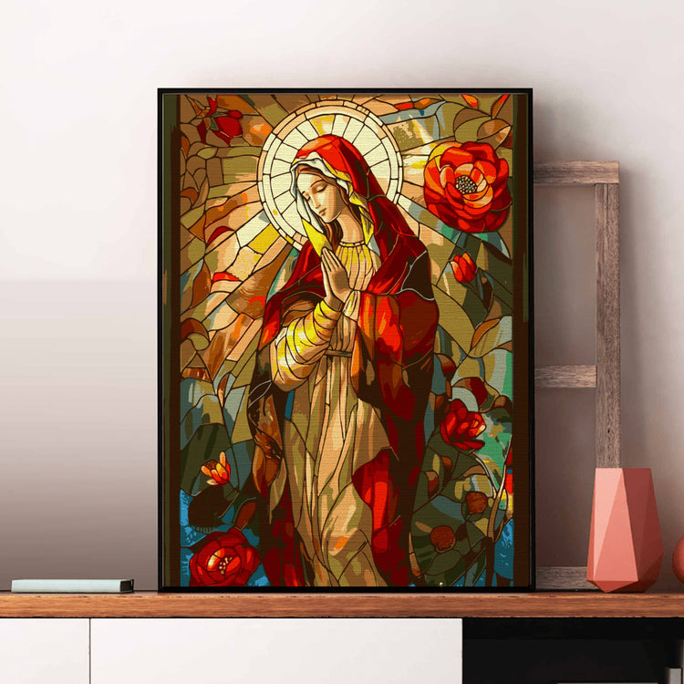 Fecioara Maria - Pictură pe numere - Pictorul Fericit