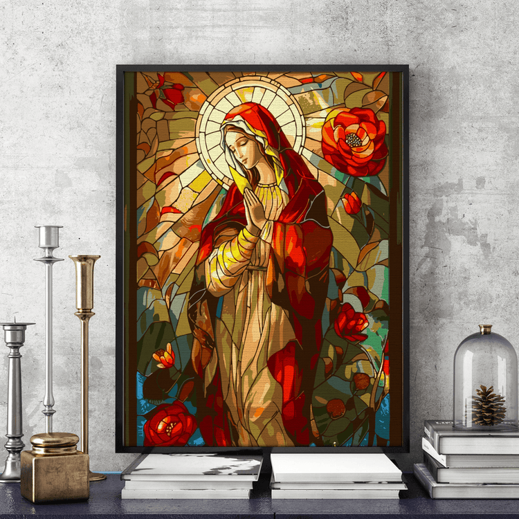 Fecioara Maria - Pictură pe numere - Pictorul Fericit
