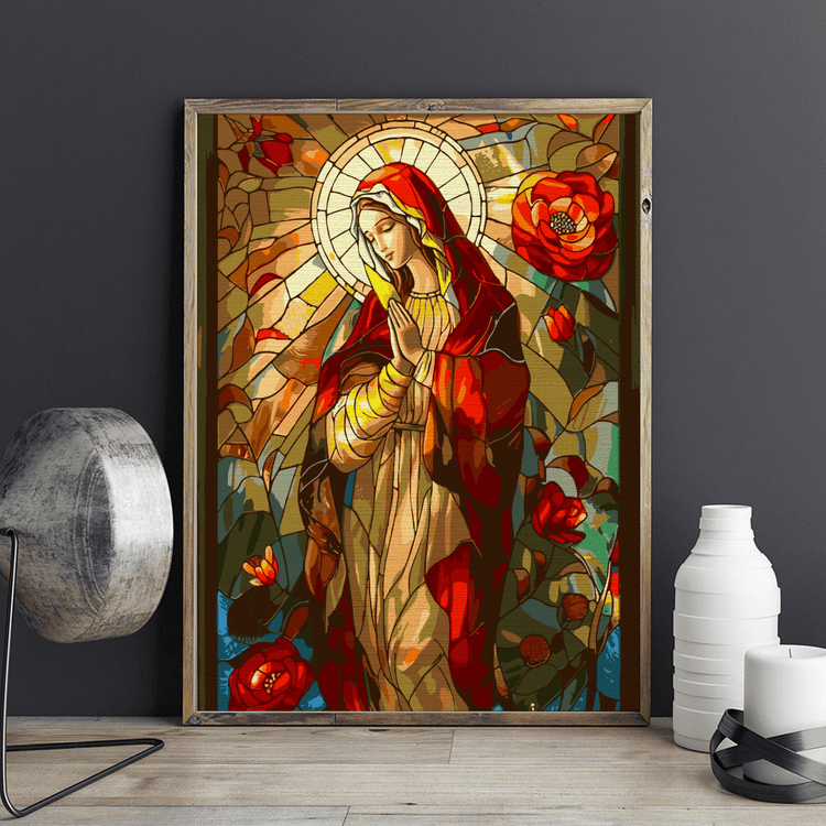 Fecioara Maria - Pictură pe numere - Pictorul Fericit