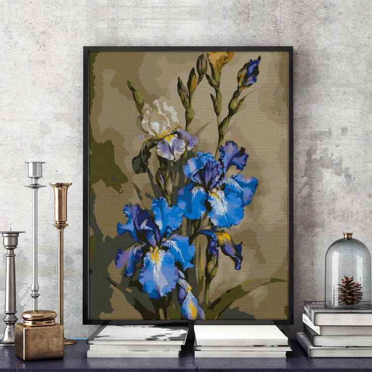 Flori albastre (Blue flowers) - Pictură pe numere - Pictorul Fericit