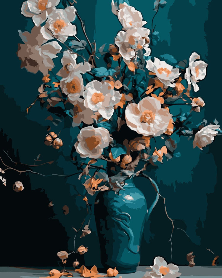 Flori de magnolie (Magnolia Flowers) - Pictură pe numere - Pictorul Fericit