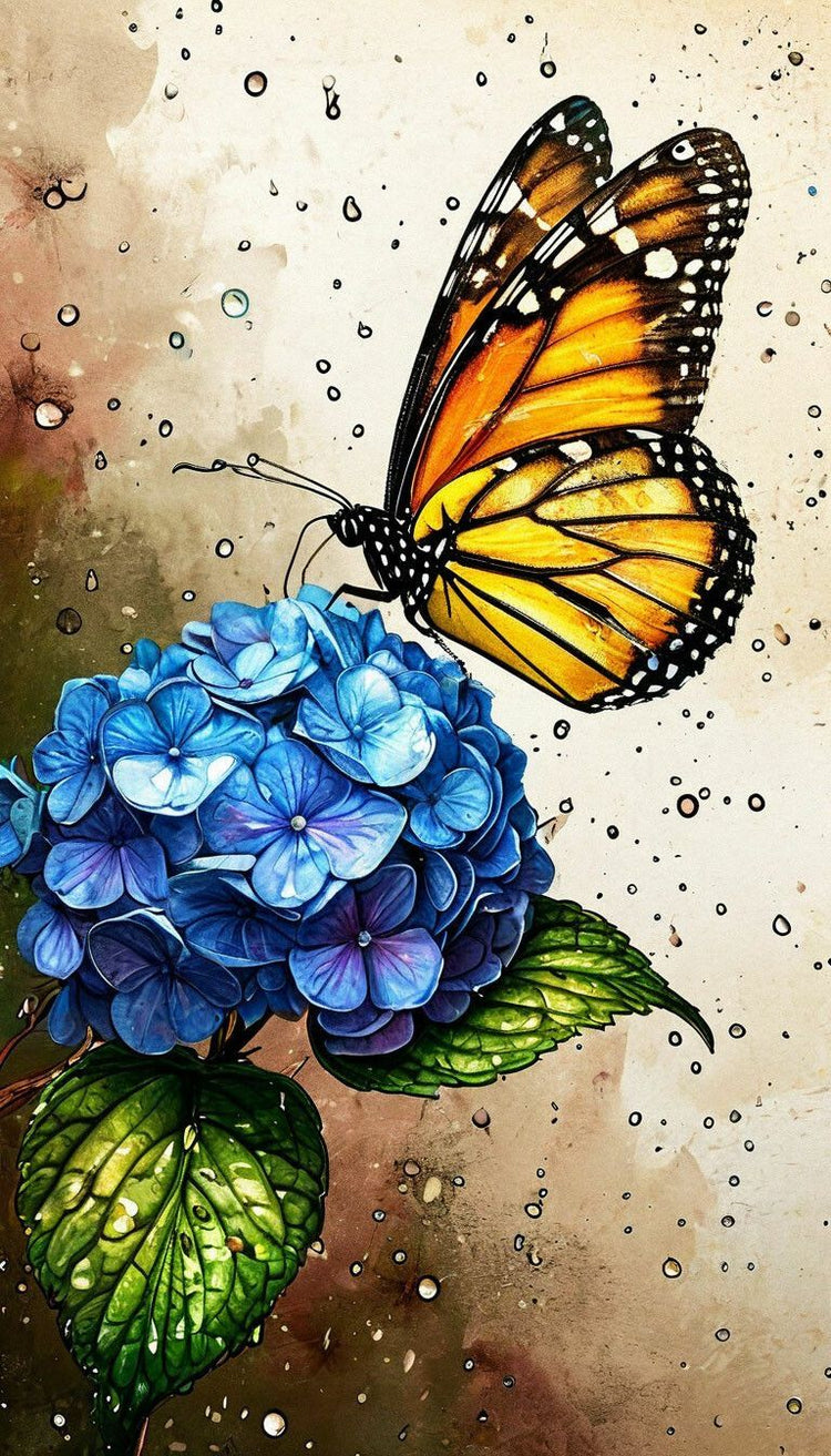 Fluture monarh - Pictură pe numere - Pictorul Fericit