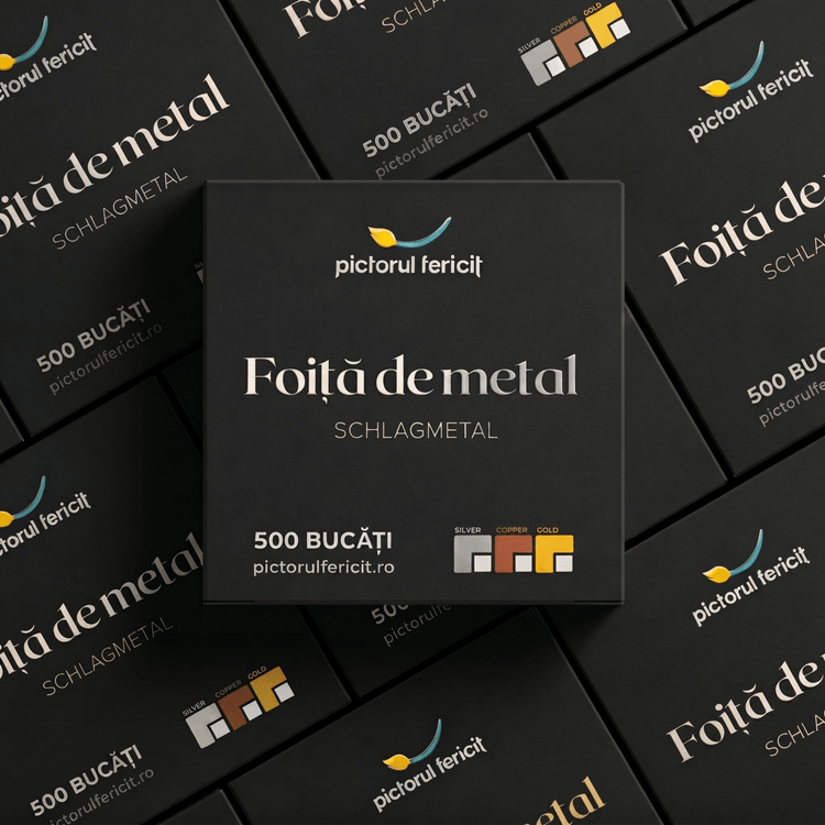 Foiță bronz imitație schlagmetal, 16x16 cm - Pictorul Fericit