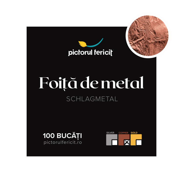 Foiță bronz imitație schlagmetal, 16x16 cm - Pictorul Fericit