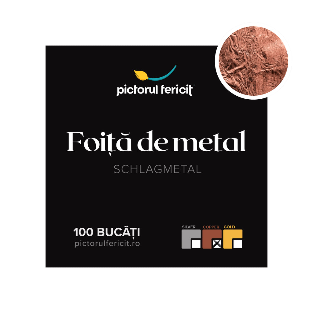 Foiță bronz imitație schlagmetal, 16x16 cm - Pictorul Fericit