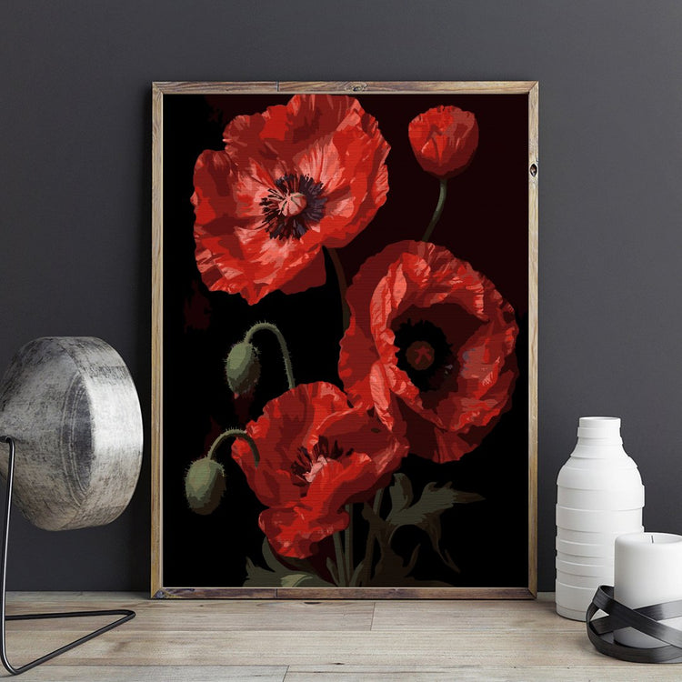 Frumusețea macilor (Beauty of poppies) - Pictură pe numere - Pictorul Fericit