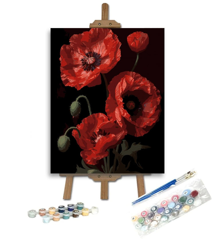 Frumusețea macilor (Beauty of poppies) - Pictură pe numere - Pictorul Fericit