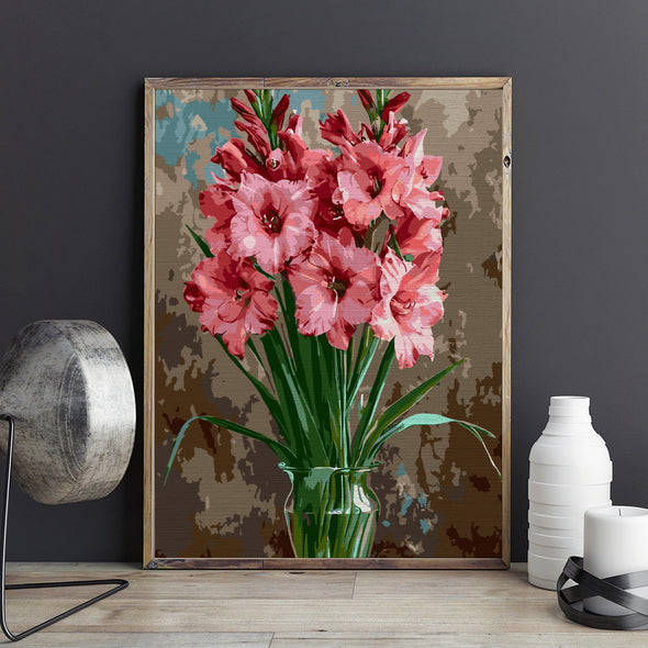 Gladiole în floare - Pictură pe numere