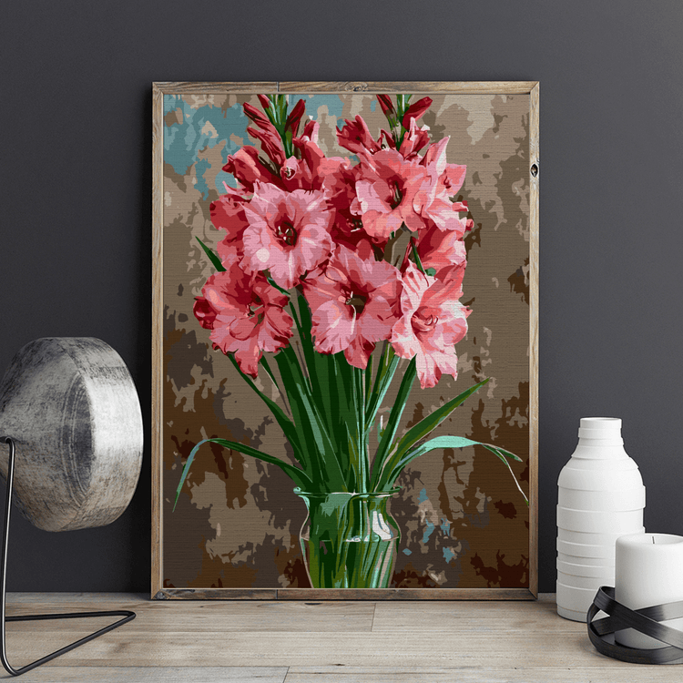 Gladiole în floare - Pictură pe numere - Pictorul Fericit