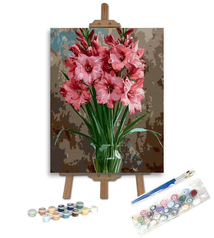 Gladiole în floare - Pictură pe numere - Pictorul Fericit