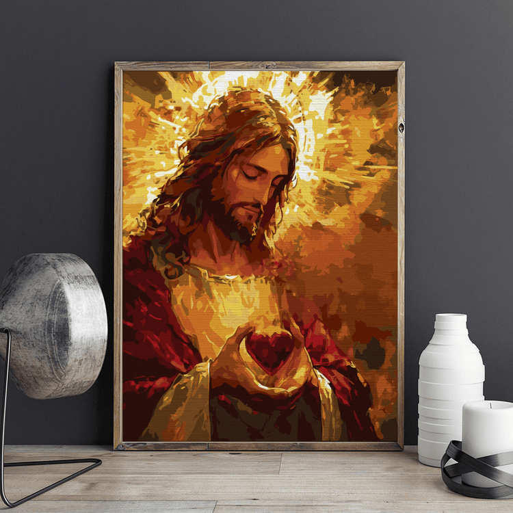 Inimă sfântă - Pictură pe numere - Pictorul Fericit