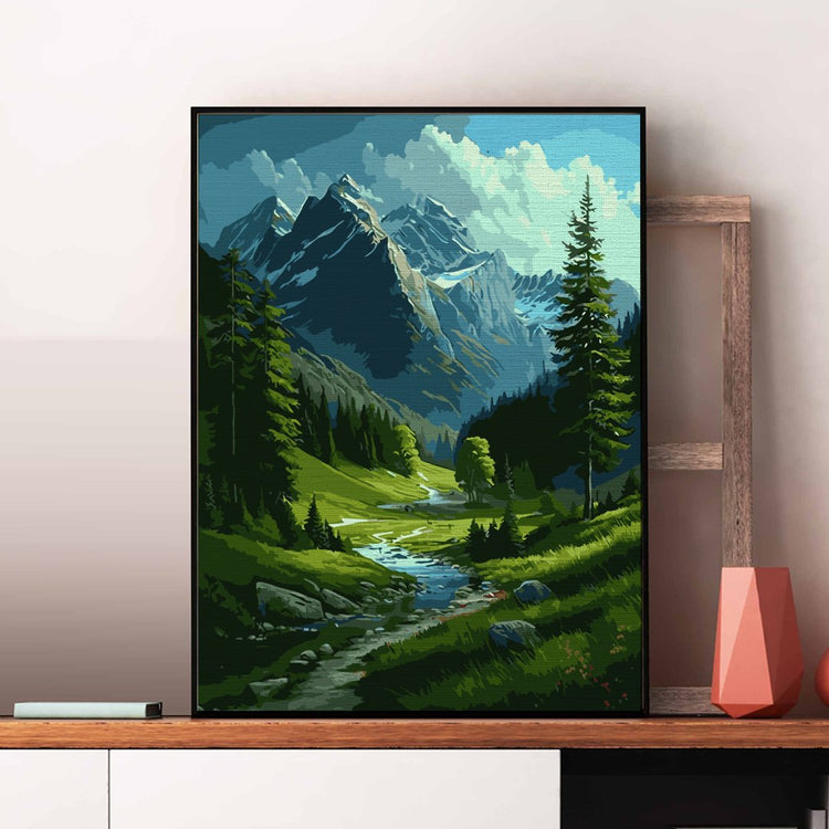 Izvor de munte (Mountain spring) - Pictură pe numere - Pictorul Fericit