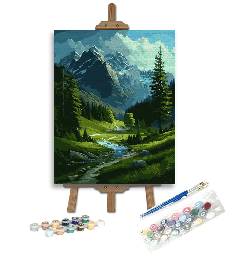 Izvor de munte (Mountain spring) - Pictură pe numere - Pictorul Fericit