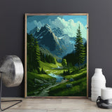 Izvor de munte (Mountain spring) - Pictură pe numere