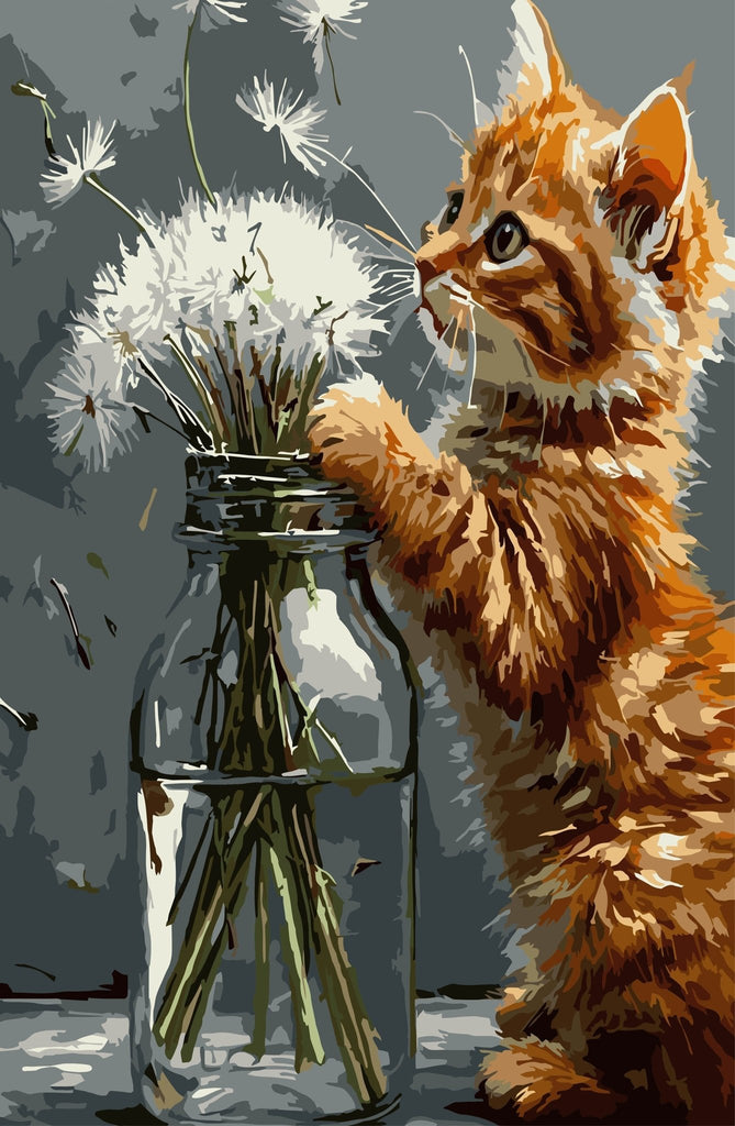 Joc în păpădii - Pictură pe numere - Pictorul Fericit