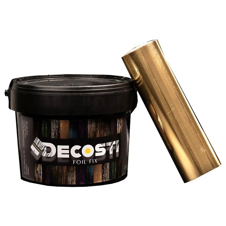 Kit efect decorativ Decosti, folie de transfer (25 mp) diverse culori și 2 kg adeziv profesional - Pictorul Fericit