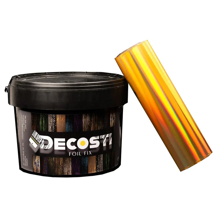 Kit efect decorativ Decosti, folie de transfer (25 mp) diverse culori și 2 kg adeziv profesional - Pictorul Fericit