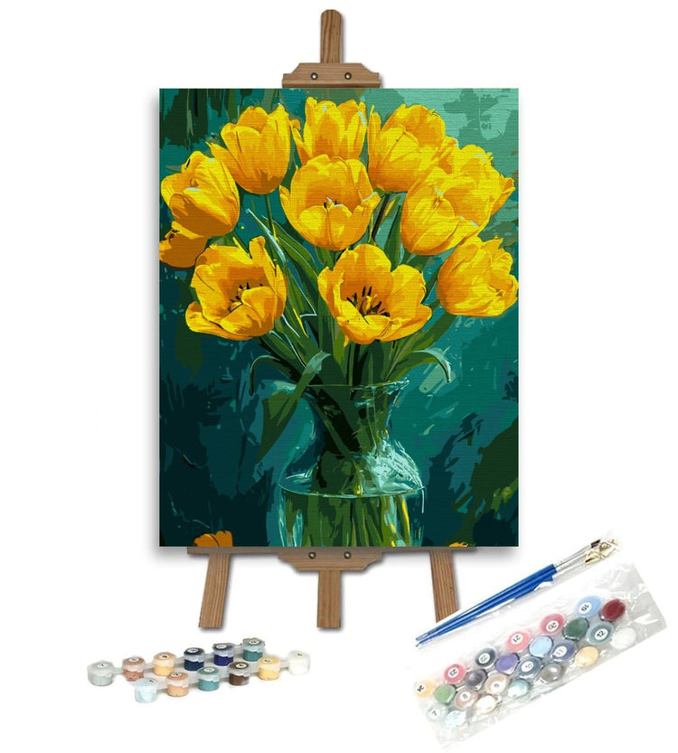 Lalele galbene - Pictură pe numere - Pictorul Fericit