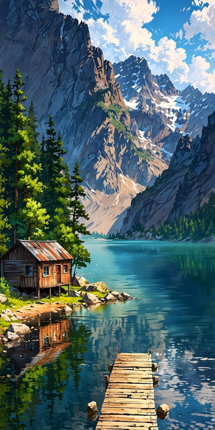 Liniște alpină - Pictură pe numere - Pictorul Fericit