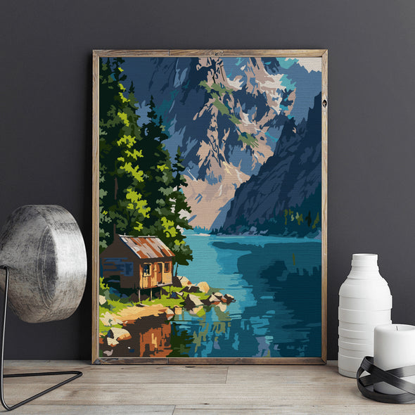 Liniște alpină - Pictură pe numere - Pictorul Fericit