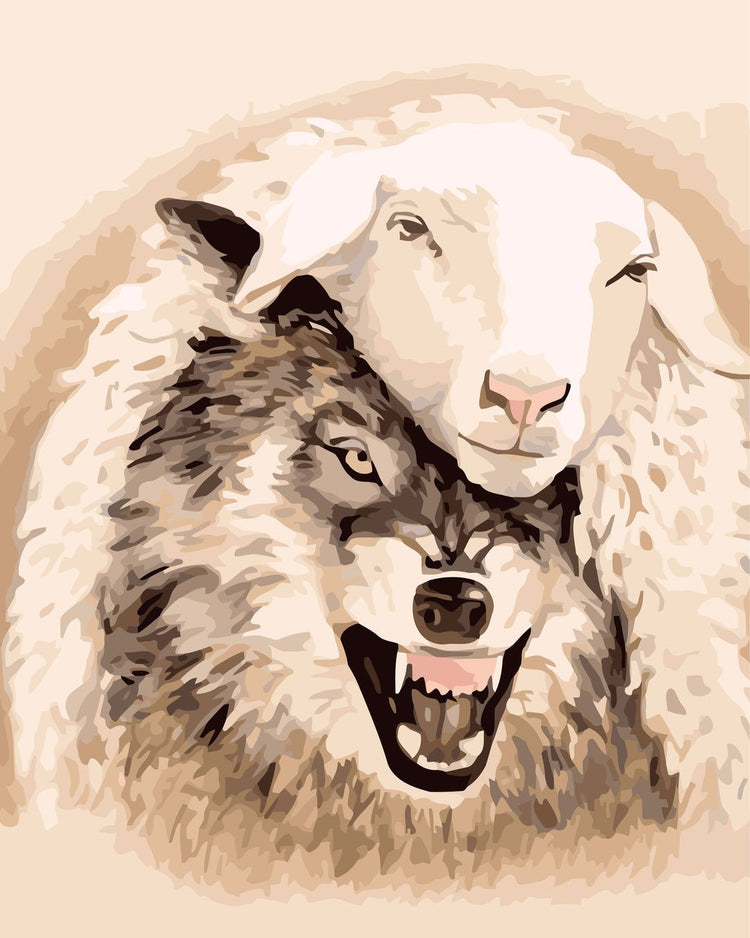 Lup moralist (Moralist wolf) - Pictură pe numere - Pictorul Fericit