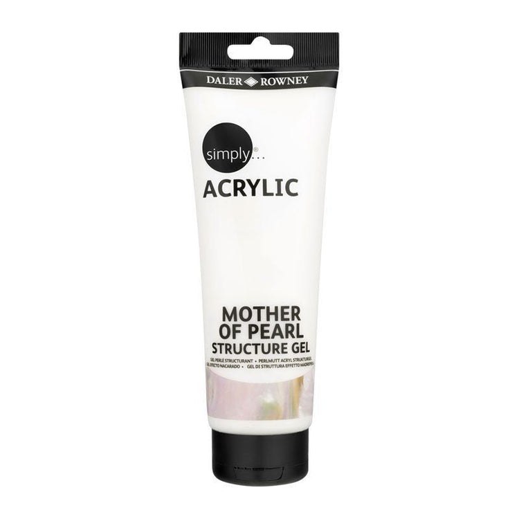 Mediu acrilic Simply Daler Rowney, gel cu reflexie sidefată, uscare rapidă, 250 ml - Pictorul Fericit