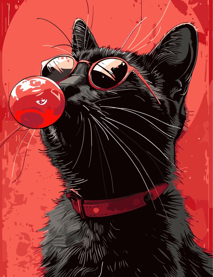 Motanul Celest (Celestial cat) - Pictură pe numere - Pictorul Fericit