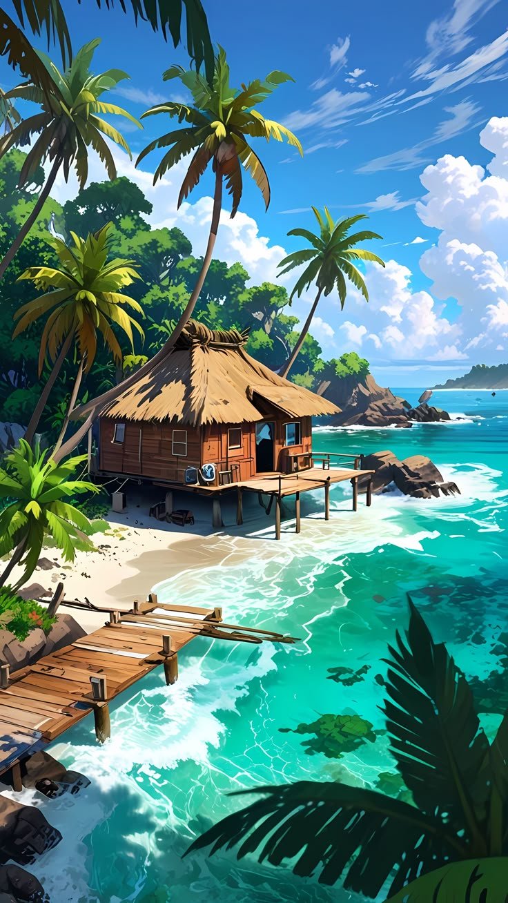 Paradis tropical - Pictură pe numere - Pictorul Fericit