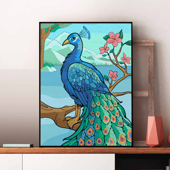 Păun - Pictură pe numere - Pictorul Fericit