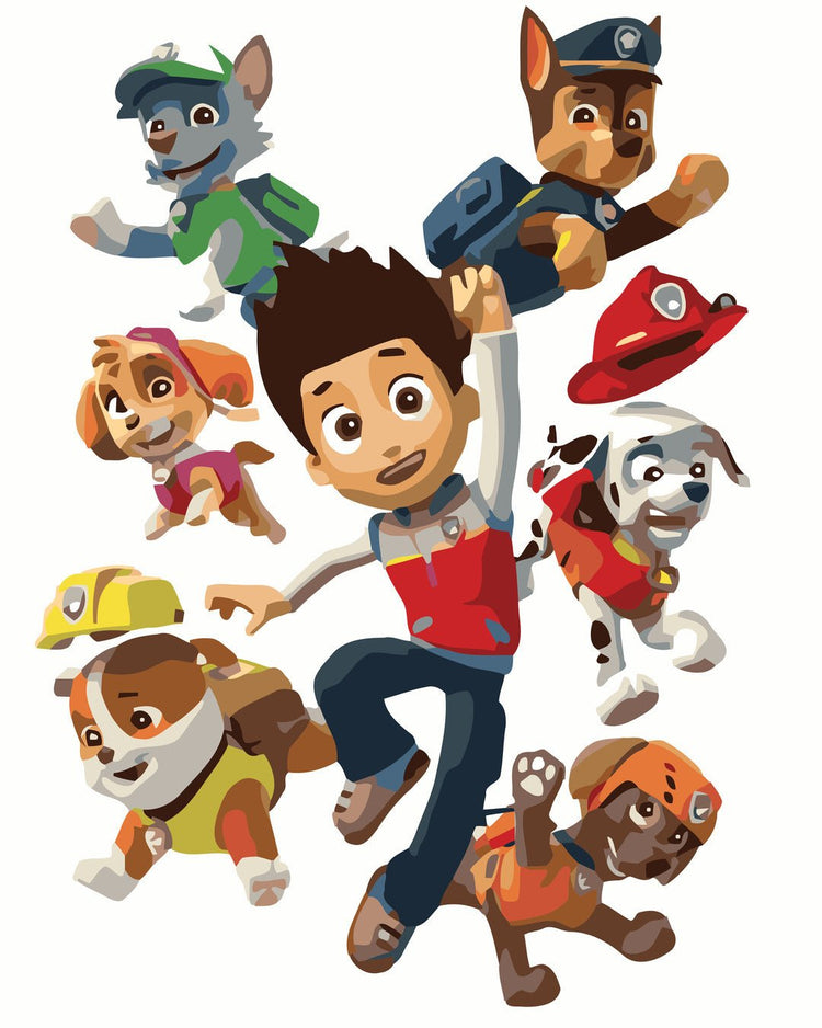 Paw Patrol (Paw Patrol team) - Pictură pe numere - Pictorul Fericit