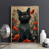 Pisică printre maci (Cat among poppies) - Pictură pe numere