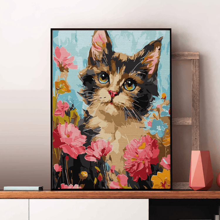 Printre flori - Pictură pe numere - Pictorul Fericit