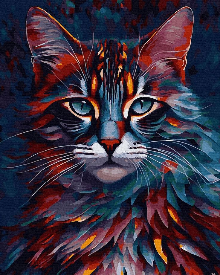 Privire de felină - Pictură pe numere - Pictorul Fericit