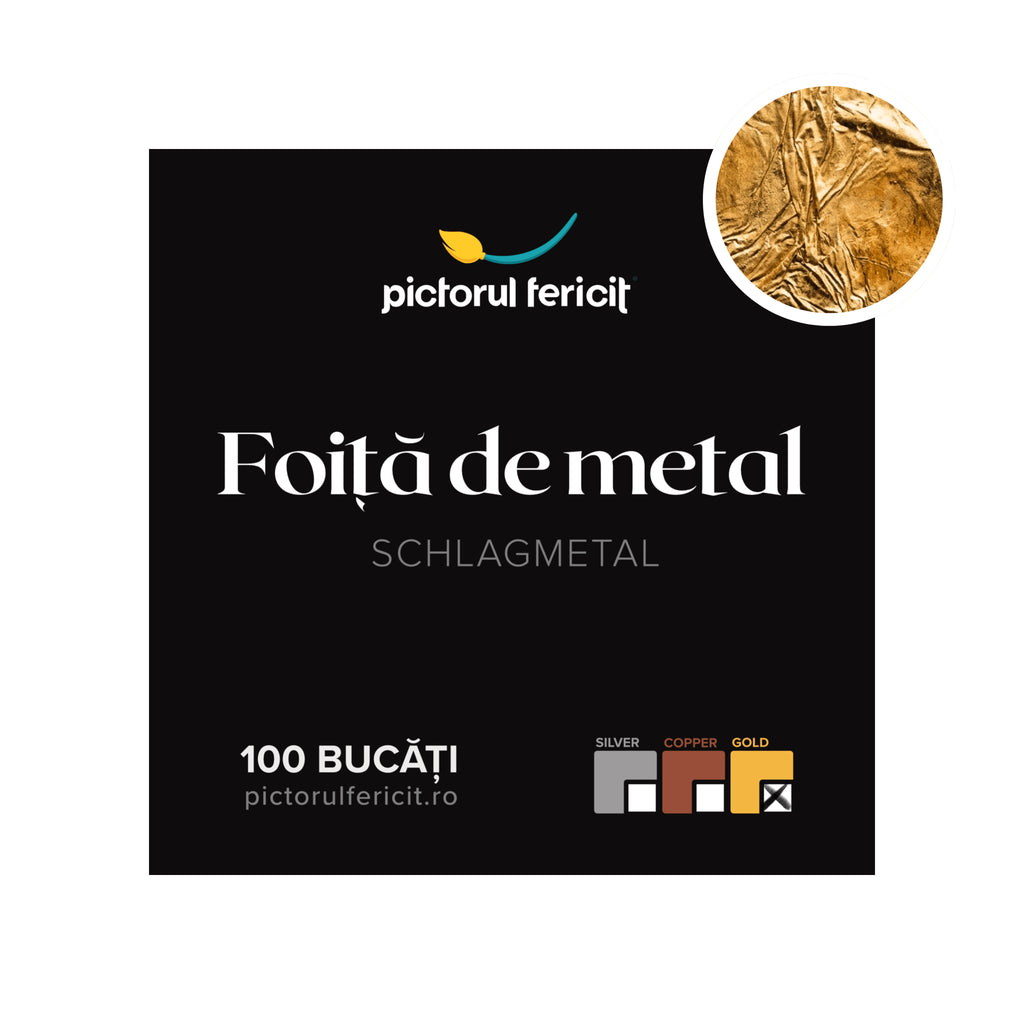 Schlagmetal, foita aur imitatie, 16x16 cm - Pictorul Fericit