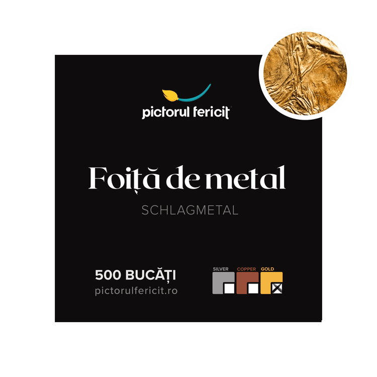 Schlagmetal, foita aur imitatie, 16x16 cm - Pictorul Fericit