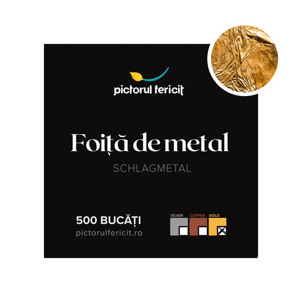 Schlagmetal, foita aur imitatie, 16x16 cm - Pictorul Fericit