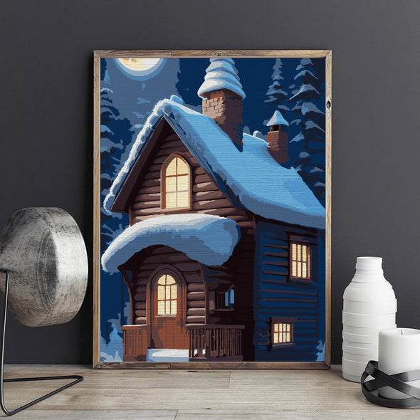 Seară de iarnă - Pictură pe numere - Pictorul Fericit