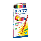 Set 12 creioane colorate, mină triunghiulară, înveliș sintetic, Elios Giotto