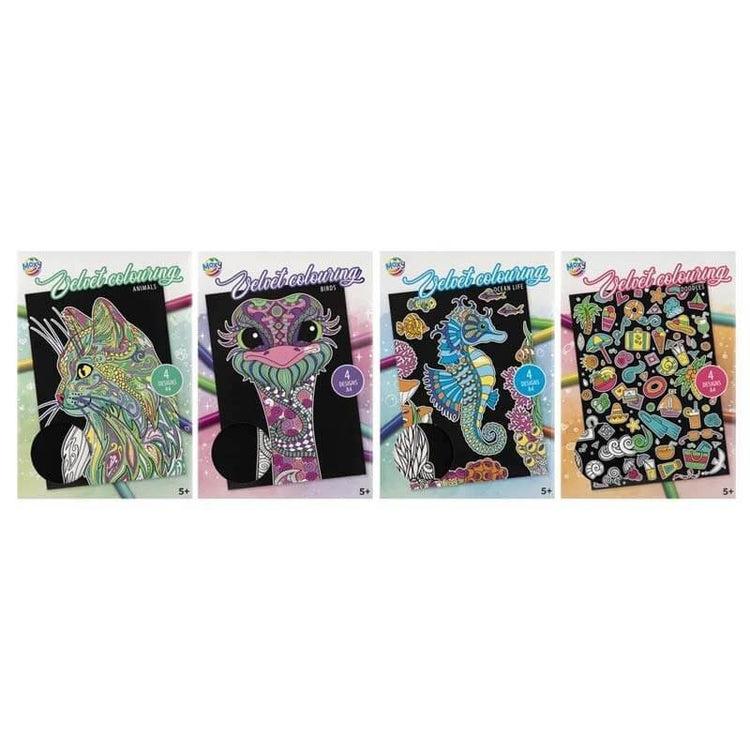 Set 4 coli de colorat Velvet Animale A4, Grafix - Pictorul Fericit