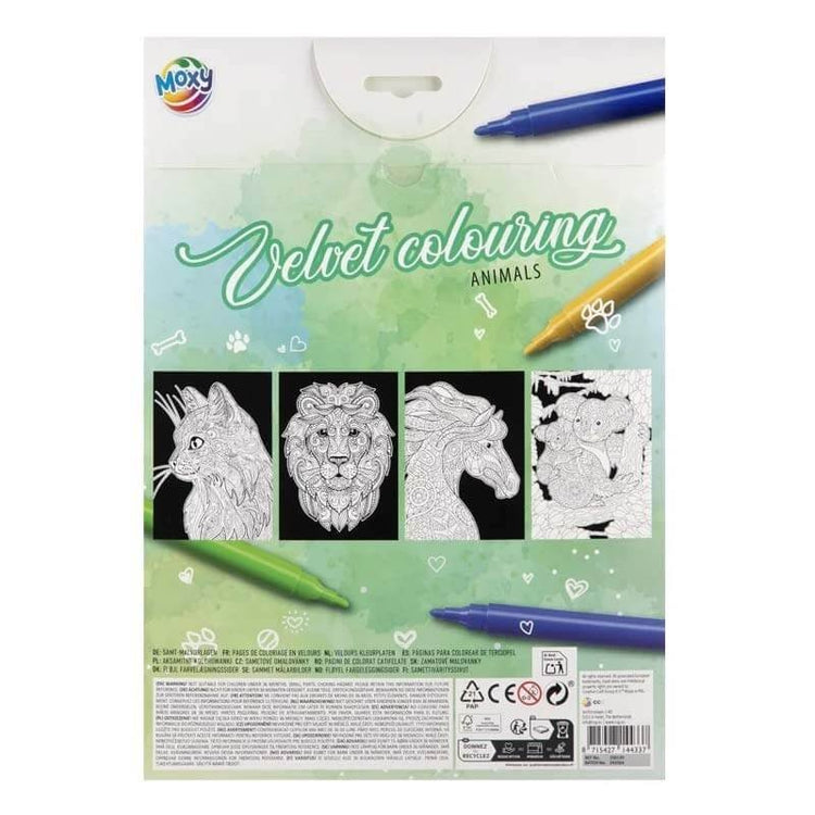 Set 4 coli de colorat Velvet Animale A4, Grafix - Pictorul Fericit
