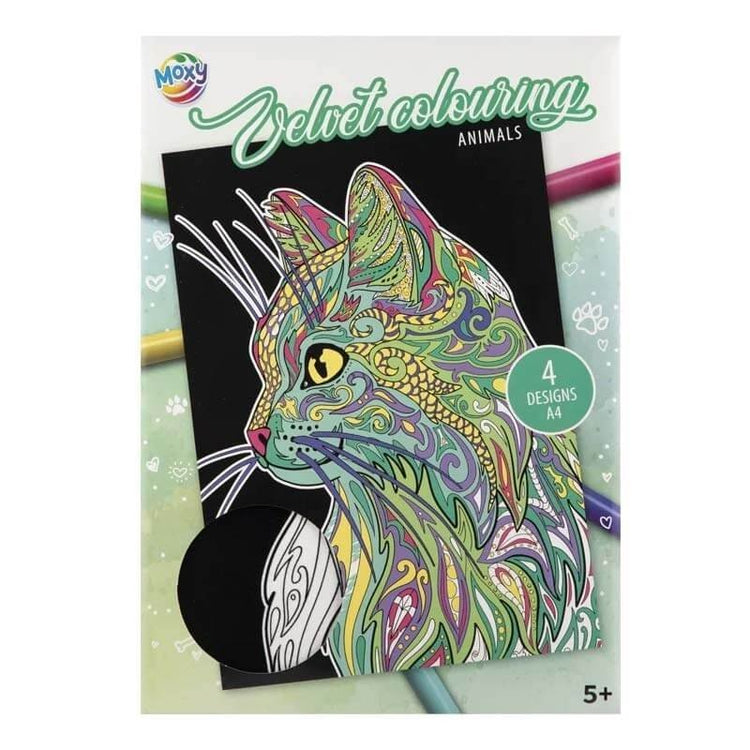 Set 4 coli de colorat Velvet Animale A4, Grafix - Pictorul Fericit