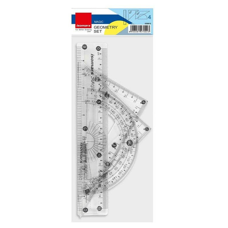 Set 4 instrumente geometrie Isomars - Pictorul Fericit