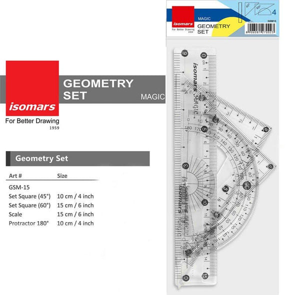 Set 4 instrumente geometrie Isomars - Pictorul Fericit