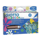 Set 5 markere metalice Giotto, multisuprafețe, cerneală netoxică pe bază de apă