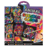 Set 6 cartoane de răzuit, animale colorate, Grafix, 4 ani +