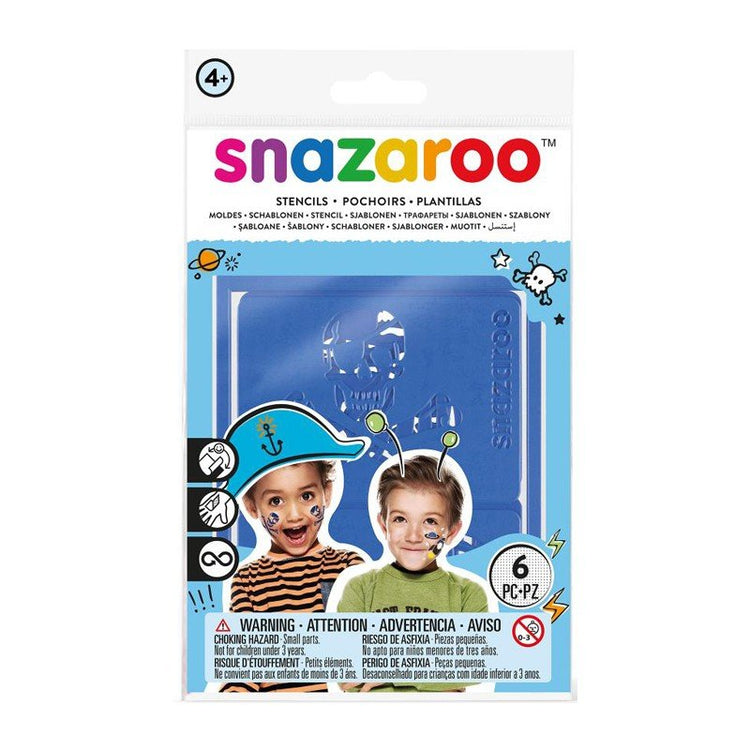 Set 6 șabloane Snazaroo pictură pe față/corp, pentru băieți, Adventure - Pictorul Fericit